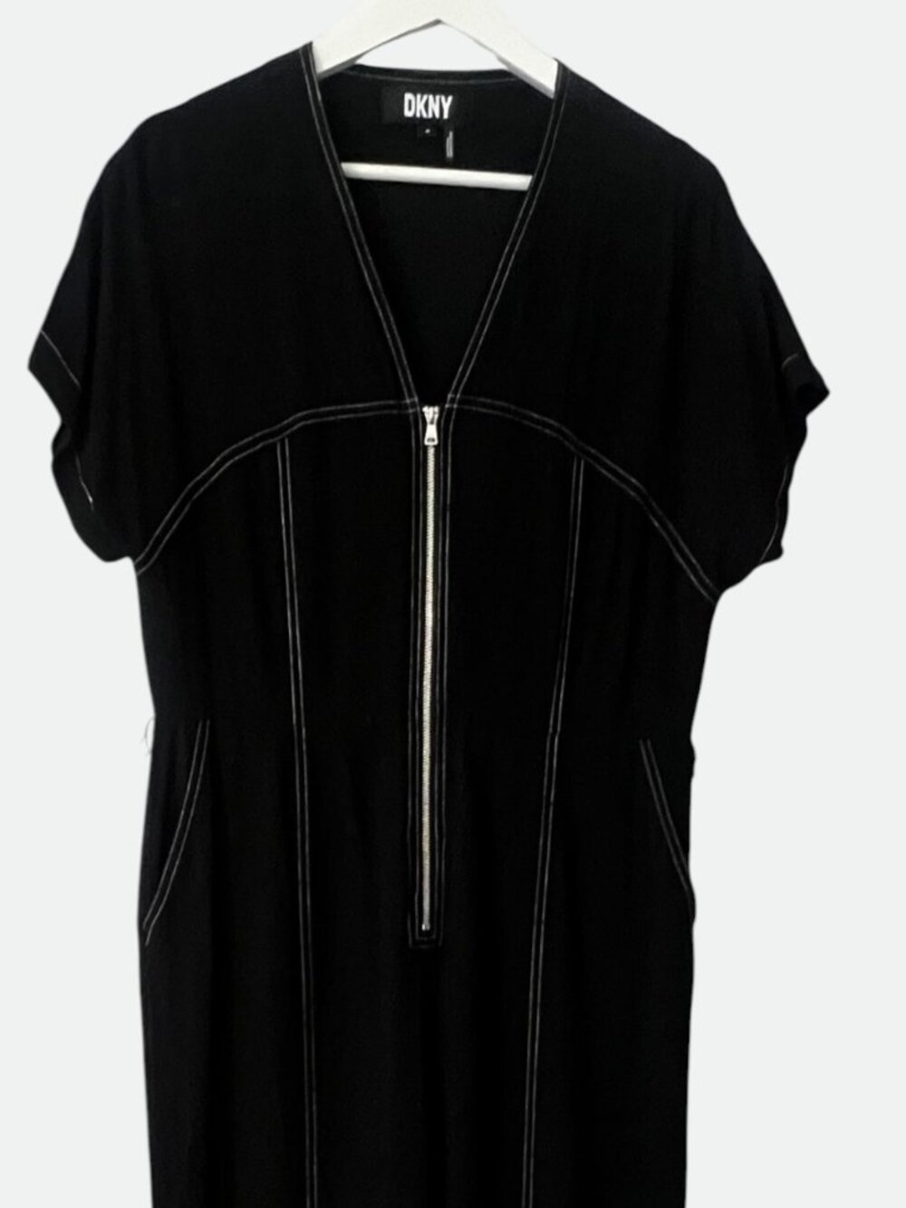 DKNY short-sleeve black jumpsuit – Size 12